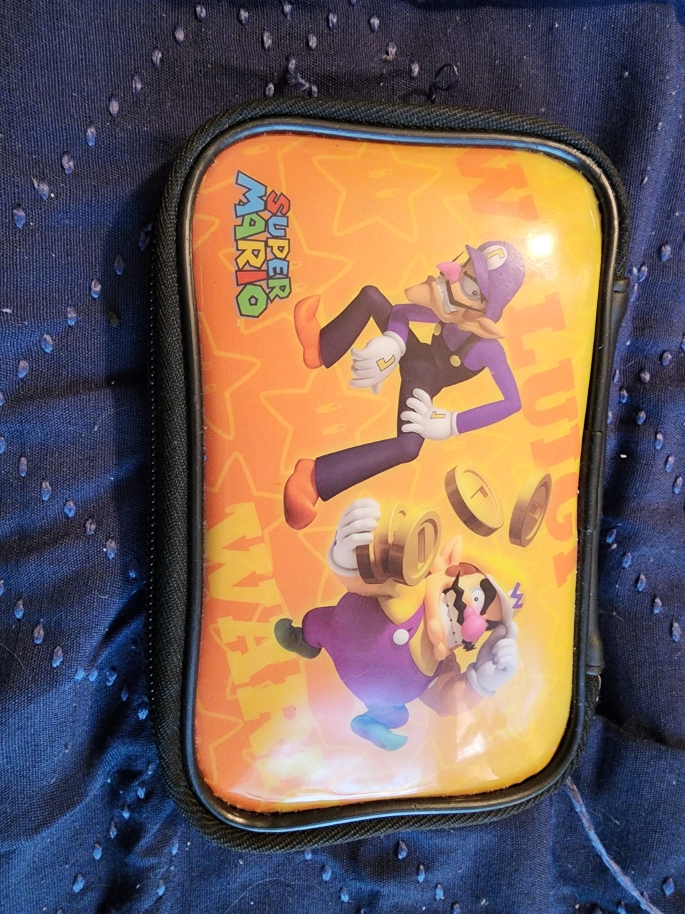 Nintendo DS Orange Yellow Waluigi Wario Handheld Console Case